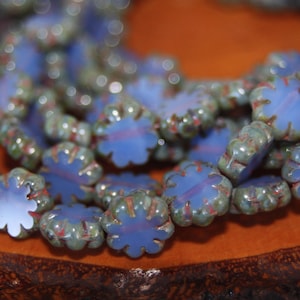 Czech Glass Beads, Cactus Flower Beads, 25 Beads