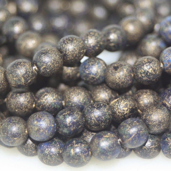 Czech Glass Beads, 6mm Druk Beads, 6mm Round - 30 Beads