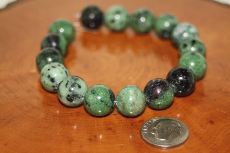 Ruby Zoisite Beads, 12mm Round, 8 inch image 6