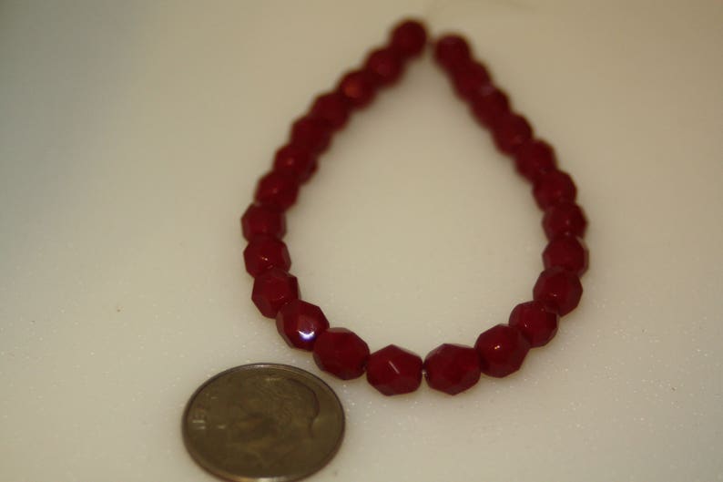 6mm Firepolish Czech Glass Beads Faceted Round
