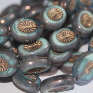 Czech Glass Beads, 14x10mm Oval Window Bead, 10 Beads