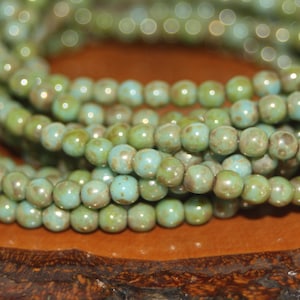 Czech Glass Beads, 4mm Round Druks, 50 Beads