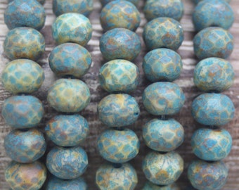 Czech Glass Beads, 7x5mm Rondelles, 25 Beads