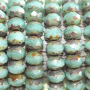Czech Glass Beads, 8x6mm Rondelles, 25 Beads