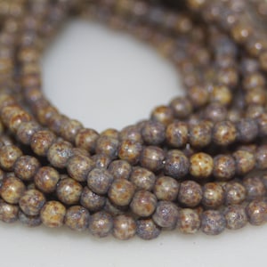 Czech Glass Beads, 4mm Druk Beads, 4mm Round, 50 Beads