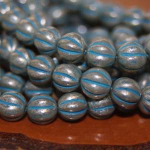 Melon Beads, 8mm Melon Beads, Premium Czech Glass