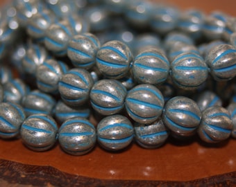 Melon Beads, 8mm Melon Beads, Premium Czech Glass