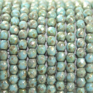 Firepolished Czech Crystal, 4mm Faceted Round, 50 Bead Strand