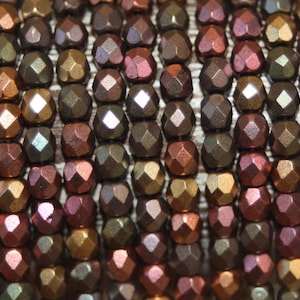 Firepolished Czech Crystal, 4mm Faceted Round, 50 Bead Strand