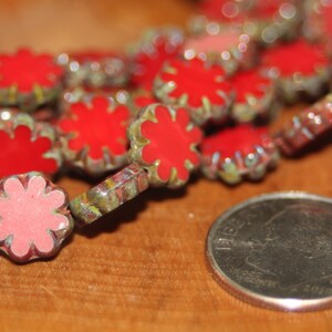 Czech Glass Beads, Cactus Flower Beads, 25 Beads image 5