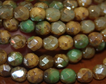Czech Glass Beads, 6mm Fire Polish, 25 Beads