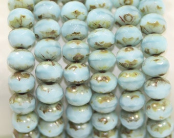 Czech Rondells 7x5mm, 25 Beads