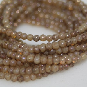 Czech Glass Beads, 3mm Round Druks, 50 Beads
