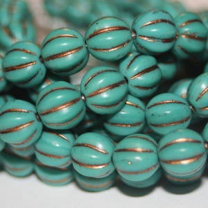 Melon Beads, 8mm Melon Beads, Czech Glass Beads
