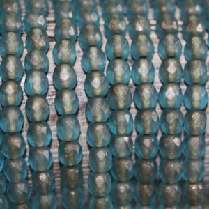 4mm Firepolish, Czech Glass Crystal, 4mm Faceted Round, 50 Beads Strand