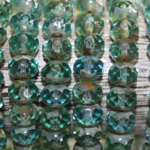 Czech Glass Beads, 8x6mm Rondelles, 25 Beads
