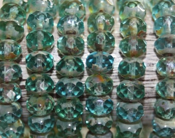 Czech Glass Beads, 8x6mm Rondelles, 25 Beads