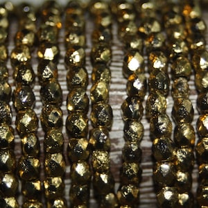 4mm Firepolish, Czech Glass Crystal, 4mm Faceted Round, 50 Beads Strand