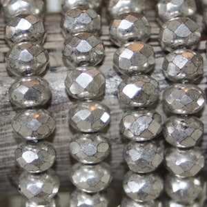 Czech Glass Beads, 8x6mm Rondelles, 25 Beads