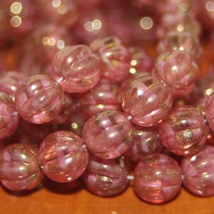Melon Beads, 8mm Melon Beads, Czech Glass Beads