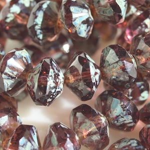 Czech Glass Beads, 9x14 mm Saucer Shape, 6 Beads