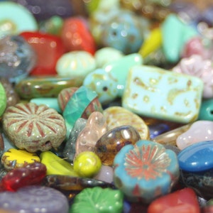 Assorted Colors and Shapes 4-18mm Czech Glass Beads Mix Bulk Lot ModeBeads 