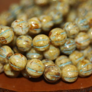 Melon Beads, 8mm Melon Beads, Premium Czech Glass