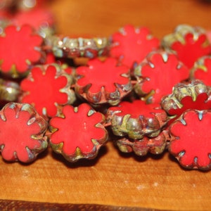 Czech Glass Beads, Cactus Flower Beads, 25 Beads image 4