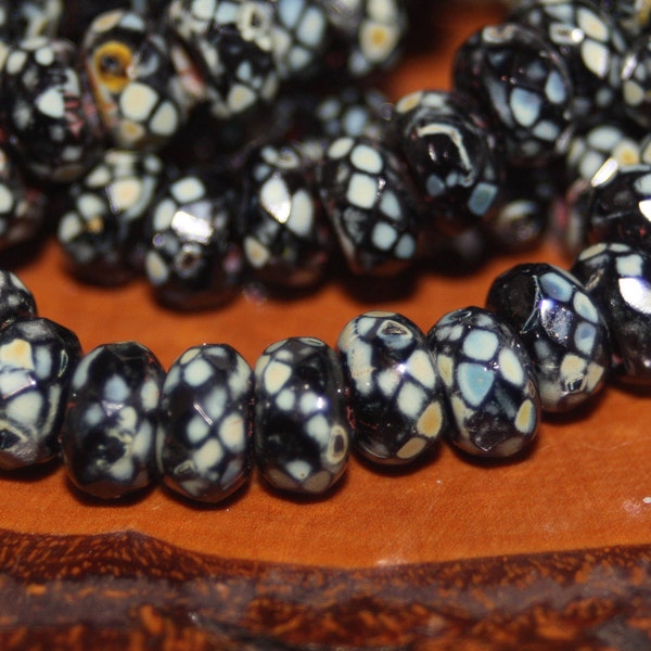 Czech Glass Beads, Big Hole Beads, Roller Beads, 6x9 mm, 12 Beads