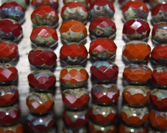 Czech Glass Beads, Rondelle Shape, 8x6mm