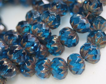 Cuentas de vidrio checas, cuentas de cruller, 9 x 6 mm, 12 cuentas