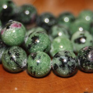 Ruby Zoisite Beads, 12mm Round, 8 inch image 1