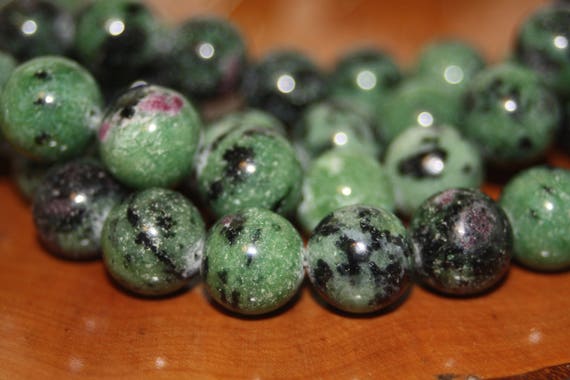 Ruby Zoisite Beads, 12mm Round, 8 inch