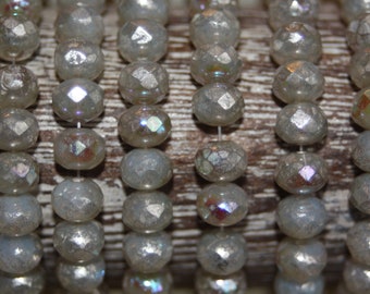 Czech Glass Beads, Rondelle, 7x5mm, 25 Beads