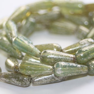 Czech Glass Beads, 15mm Dangle Drops, 10 Beads