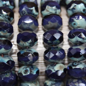 Czech Glass Beads, 8x6mm Rondelle, 25 Beads