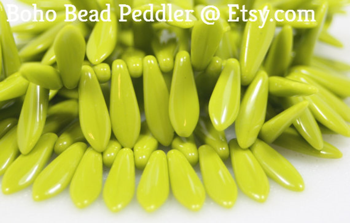 Czech Glass Dagger Beads 15x5mm 50 Beads Etsy