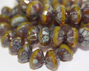 Czech Glass Beads, Saucer Shape 7x11mm, 15 Beads