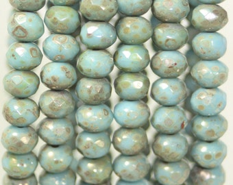 Czech Rondells 7x5mm, 25 Beads