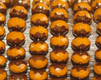 Czech Glass Beads, 8x6mm Rondelle, 25 Beads