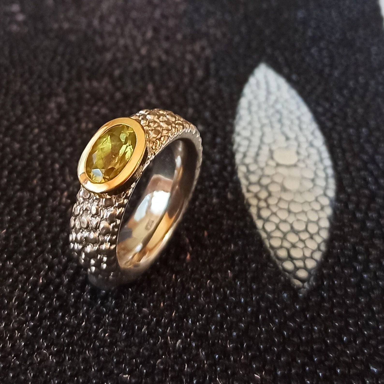 breiter ring silber mit stein
