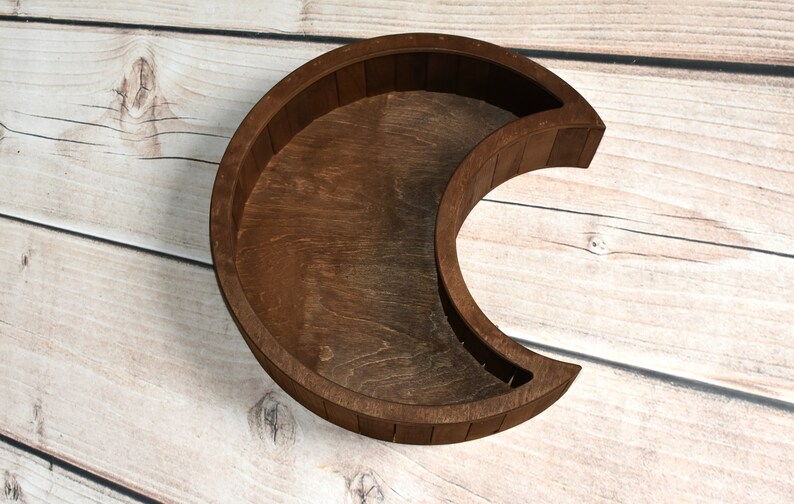 Moon Shaped Bowlmoon Basket Wooden Moon Etsy