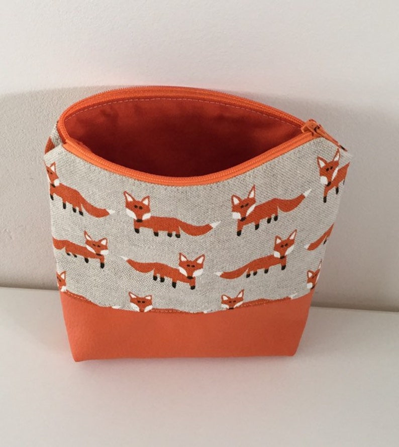 Orange fox ladies storage bag teenage pouch makeup bag Teen-Beutel Orange Fuchs Beutel orange fox pouch Make-up Tasche, Orange Fuchs