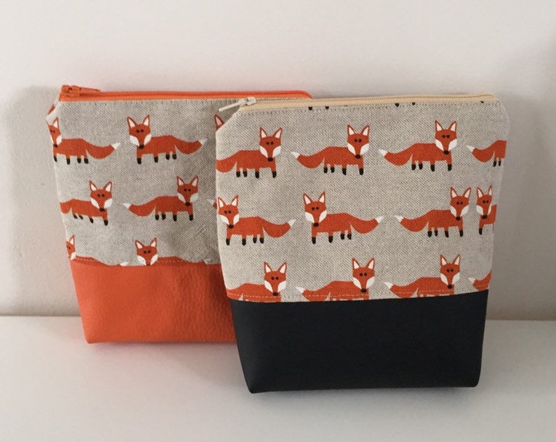Orange fox ladies storage bag teenage pouch makeup bag Teen-Beutel Orange Fuchs Beutel orange fox pouch Make-up Tasche, Orange Fuchs