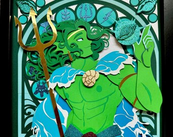 Poseidon Art Nouveau 11x14