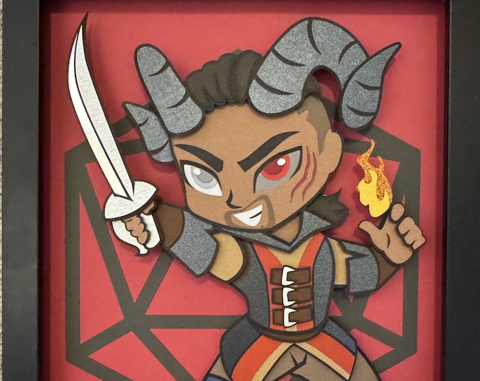Wyll - Baldur's Gate - 8x10 Shadowbox