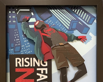 Rising Not Falling - Miles Morales 11x14 Shadowbox