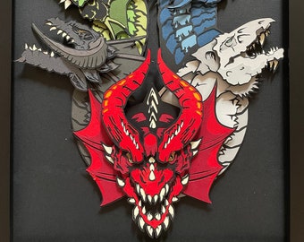 Tiamat D&D 11x14 Shadowbox