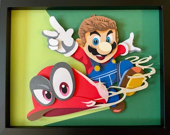 Mario Odyssey 11x14 Shadowbox