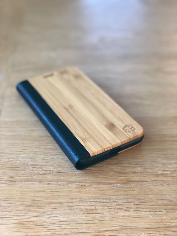 Bamboo & Black Leather Wood iPhone SE2 Case OXSY iPhone 